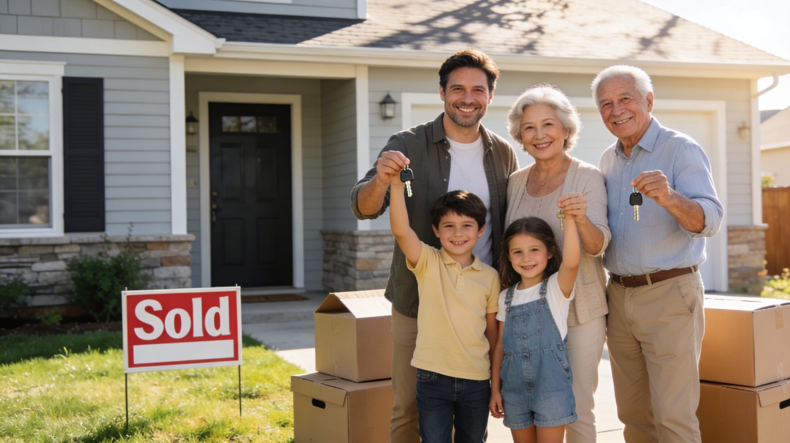 Family buying a house